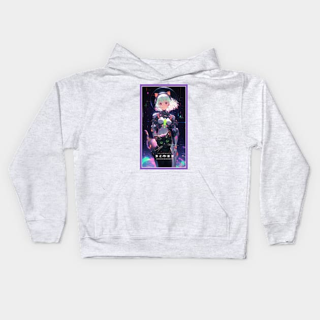 Anime Sci-Fi Cat Girl | Quality Anime Girl Artwork | Manga Girl Anime Art Kids Hoodie by AlNoah